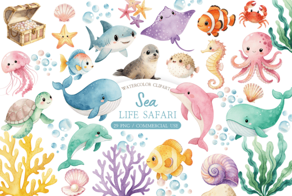 Download Ocean Animal Graphics Set - Animal graphics Collection