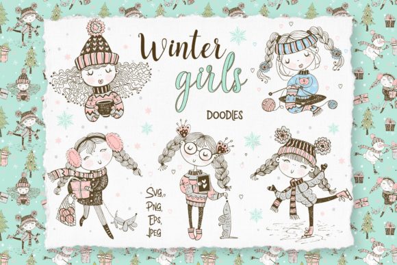 Download Cute Girls Winter Digital Cliparts - Digital cliparts Collection