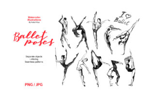 Download Watercolor Ballet Poses Digital Cliparts - Digital cliparts Collection