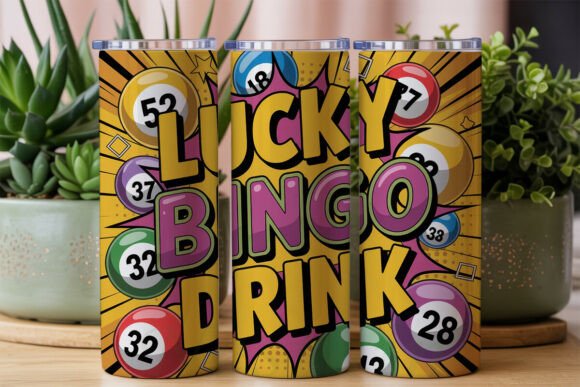 Download Lucky Bingo Drink 20oz Tumbler Wrap - Premium Bundle